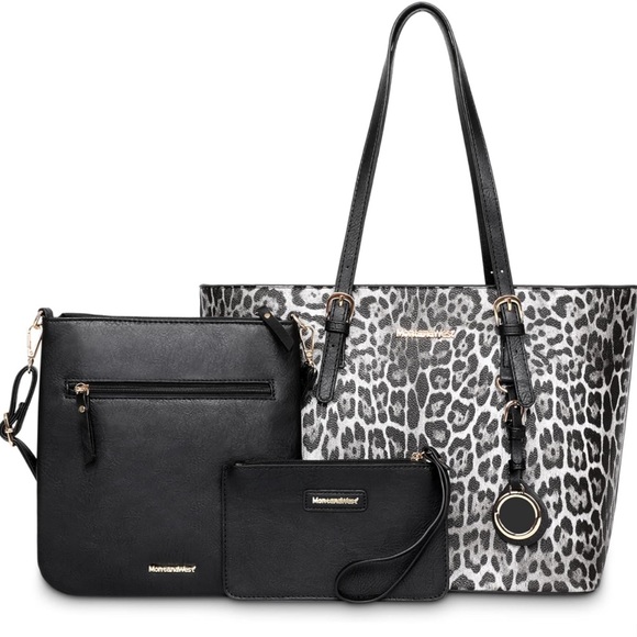 Montana West Handbags - B&W Montana West Fashion 3 pcs Handbag Set girafe Print Tote Bag Conceal Car…